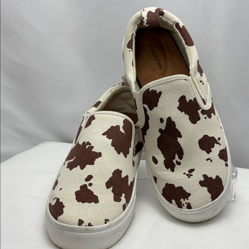 Maurices Women’s Sz9.5 Brown and White Slip-On‎ Sneakers